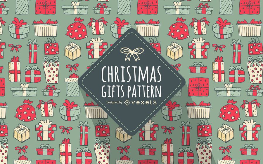Hand drawn Christmas gift pattern Hand drawn Christmas gift pattern