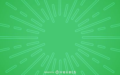 Fondo de starburst verde plano