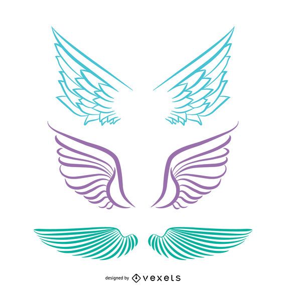 Desenhos de asas de anjo isolado Desenhos de asas de anjo isolado