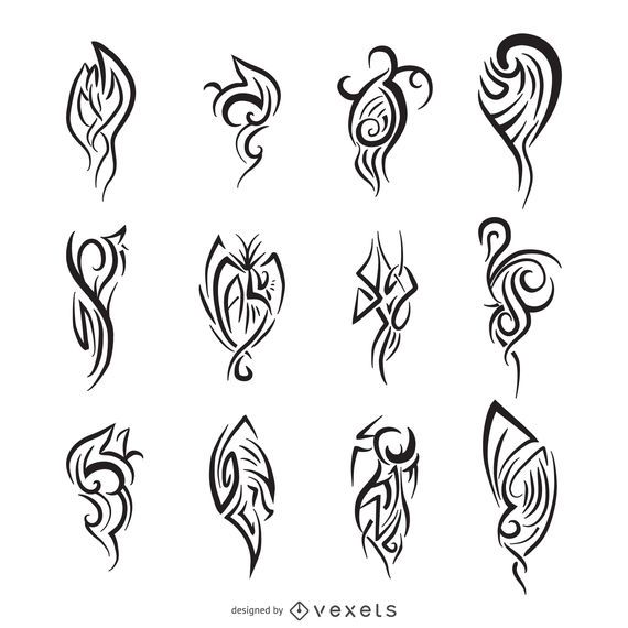 Tribal line art collection Tribal line art collection