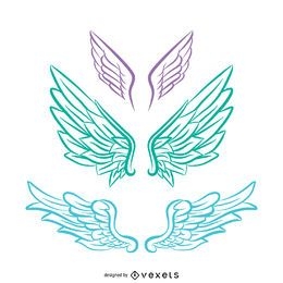 Ilustração de asas de anjo em tons pastel