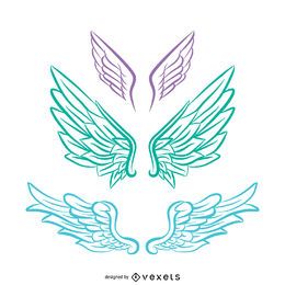 Pastel tones Angel wings illustration