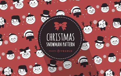Padrão ilustrado de bonecos de neve de Natal