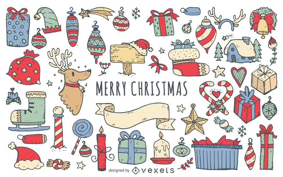 Feliz navidad garabatos colección Feliz navidad garabatos colección