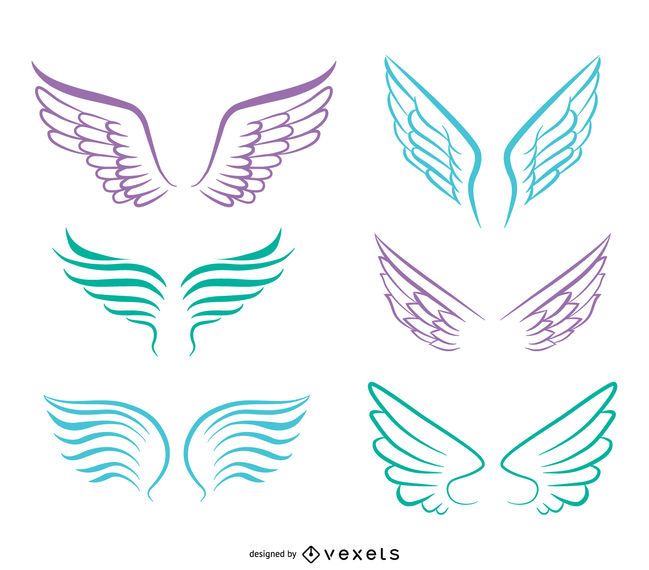 Conjunto de asas de anjo de arte linha Conjunto de asas de anjo de arte linha