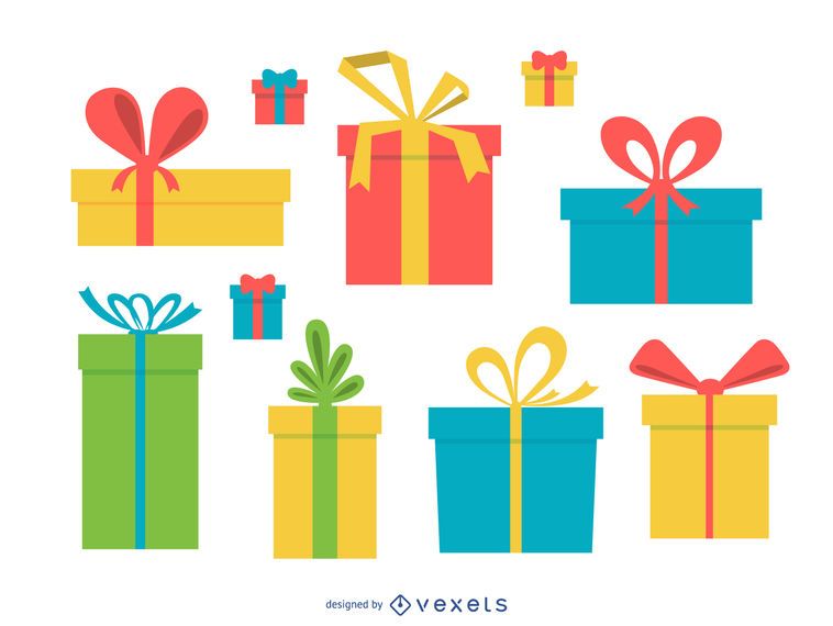 Ilustración de caja de regalo aislado colorido Ilustración de caja de regalo aislado colorido
