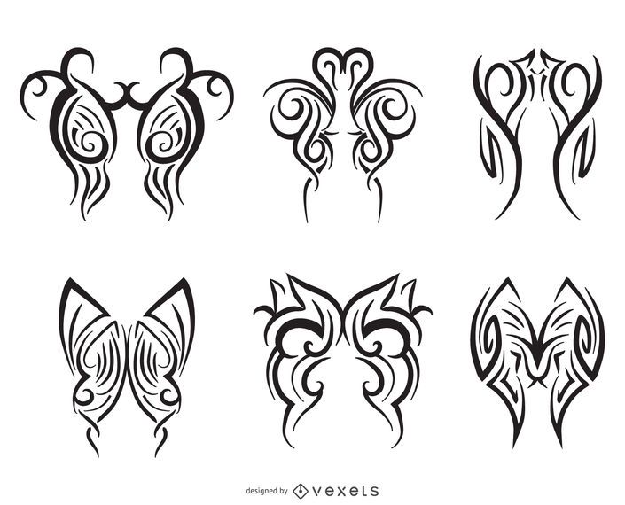 6 Tribal Line Art Illustrations - Vector Download