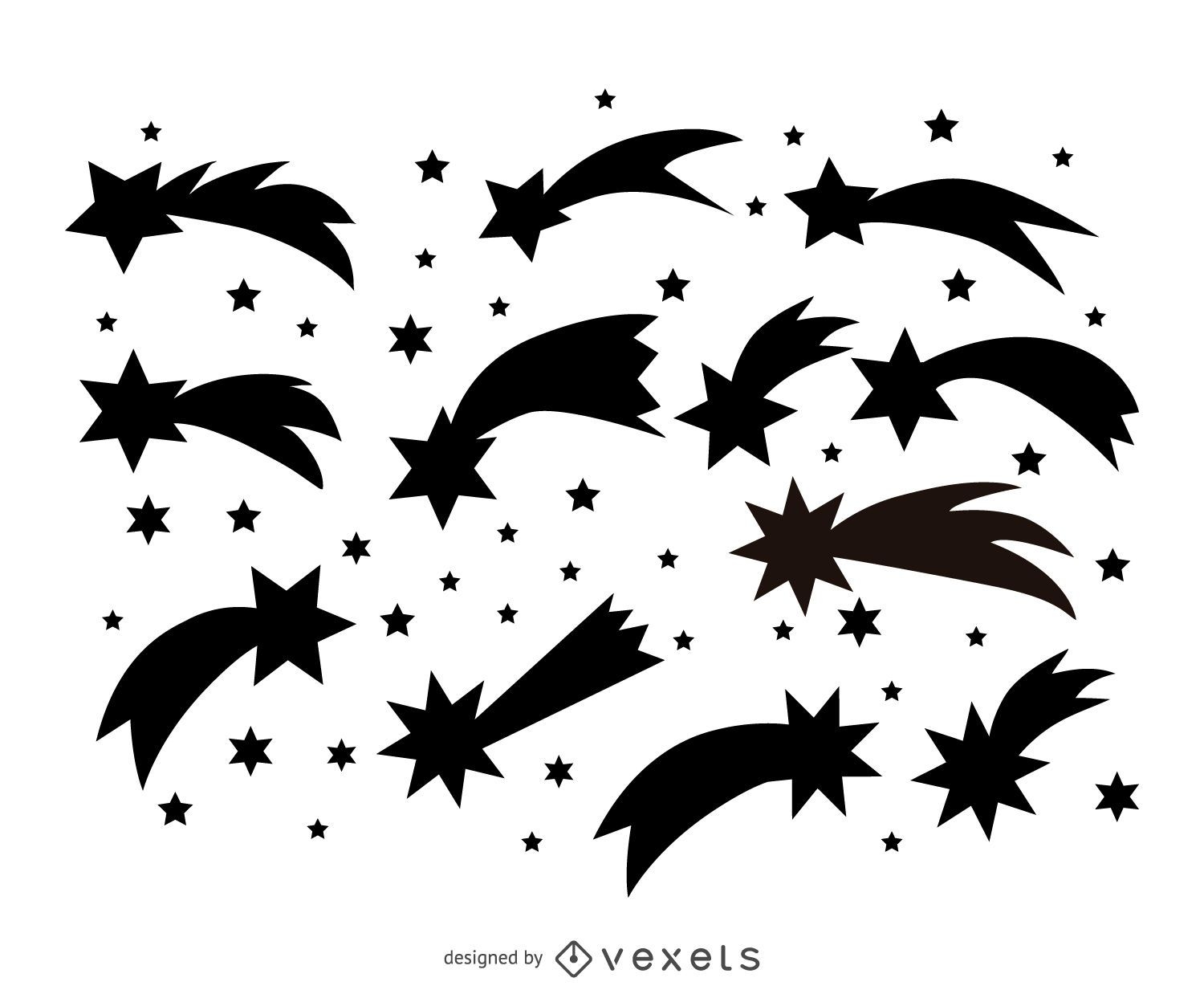 Shooting stars silhouette pattern