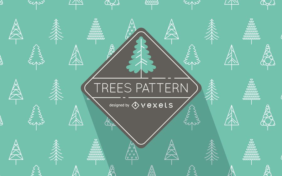 Flat illustrated trees pattern Flat illustrated trees pattern