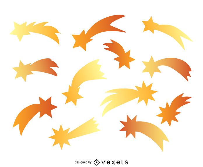 Gradient shooting stars silhouettes Gradient shooting stars silhouettes