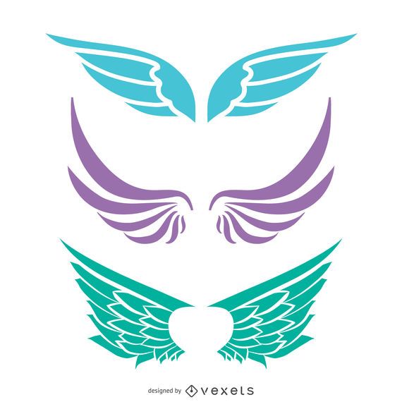 Conjunto de silhueta de asas de anjo Conjunto de silhueta de asas de anjo