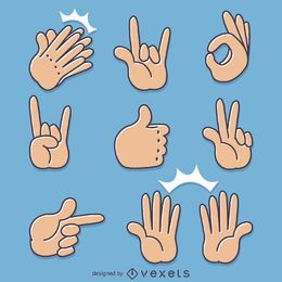 Hand signs gestures illustrations