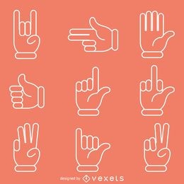 Ilustraciones de flat hand sign gestures