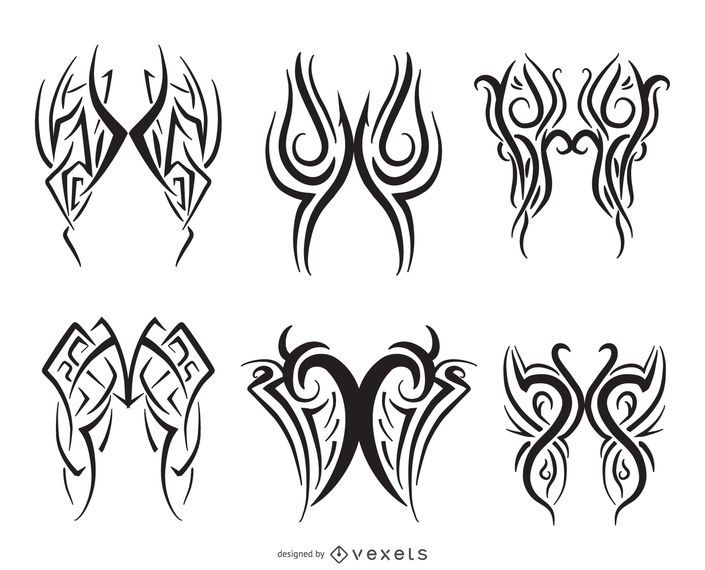 Pinstripe line art set of 6 - Vector download