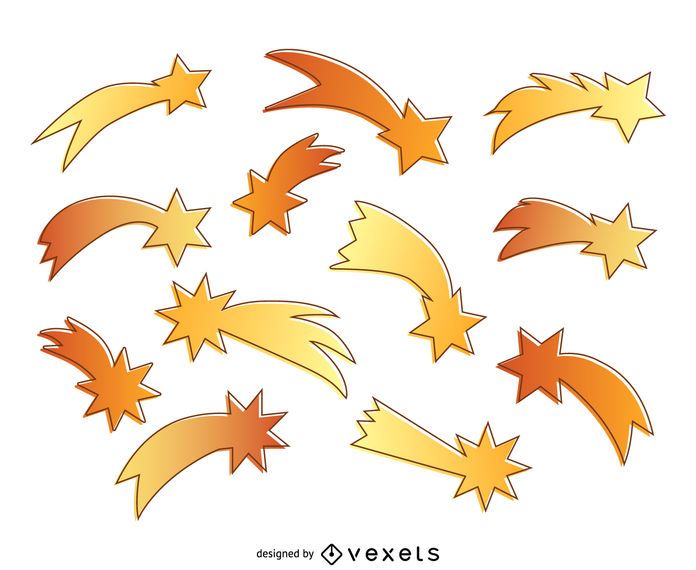 Shooting stars silhouette background Shooting stars silhouette background
