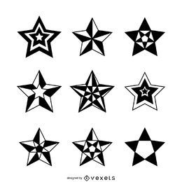 Isolated star illustrations set Isolated star illustrations set