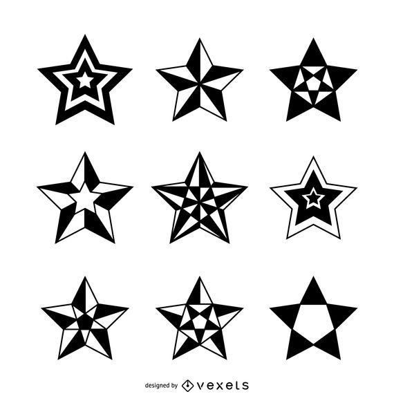 Isolated star illustrations set Isolated star illustrations set