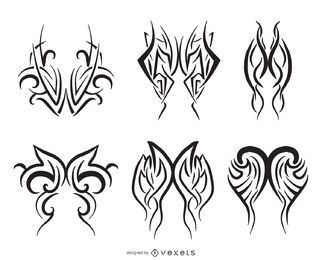 Pinstripe line art set Pinstripe line art set