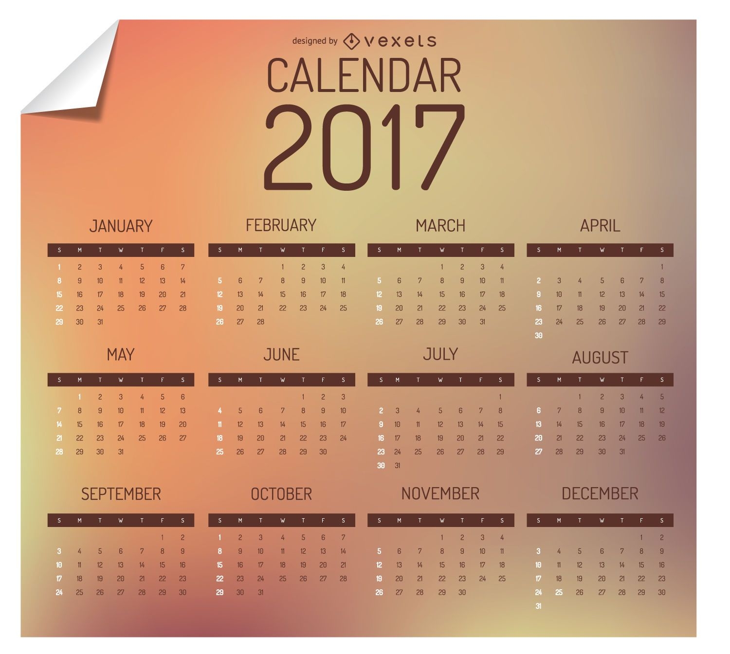Design do calendário 2017