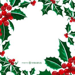 Square Christmas mistletoe frame