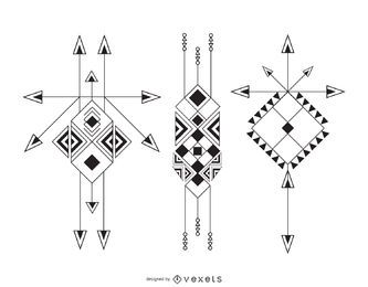 Conjunto de ilustración étnica boho