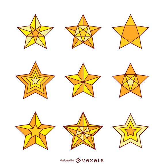 9 isolated star illustrations set 9 isolated star illustrations set