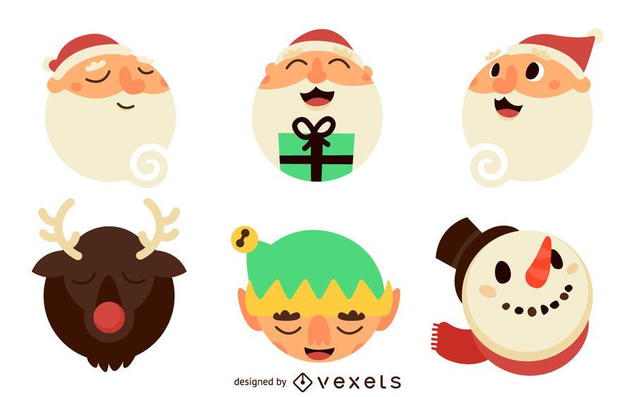 Flat Santa Claus illustrations Flat Santa Claus illustrations