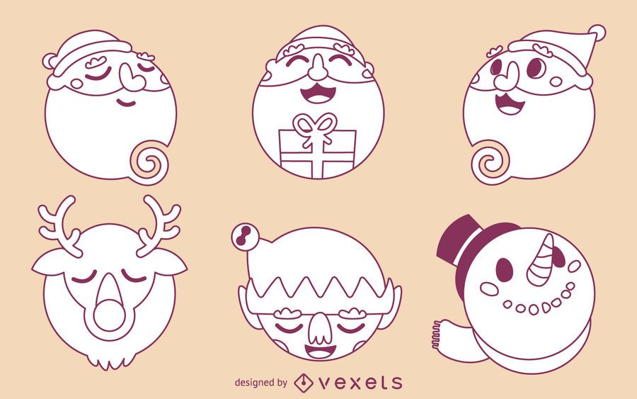 Contornos de dibujos animados de navidad Contornos de dibujos animados de navidad