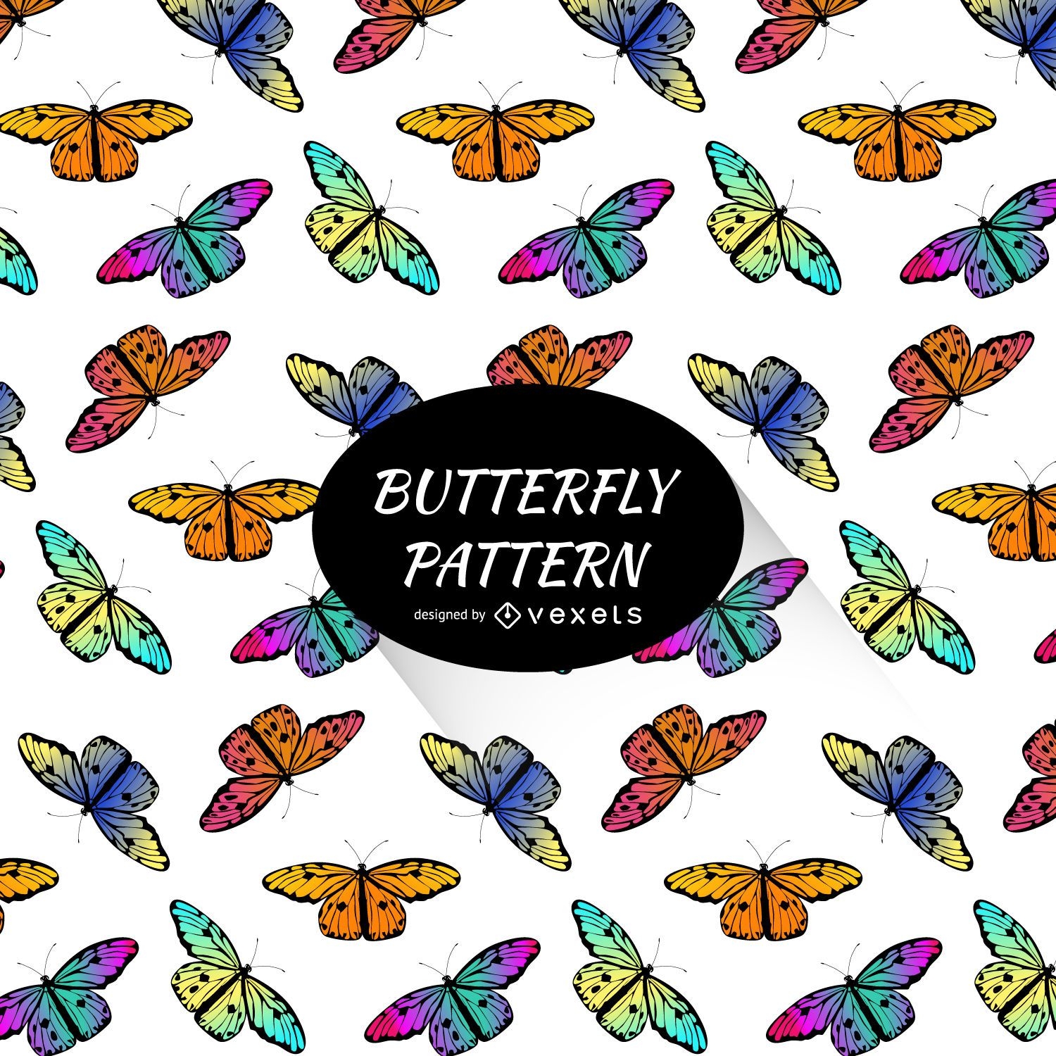 Bright colorful butterfly pattern
