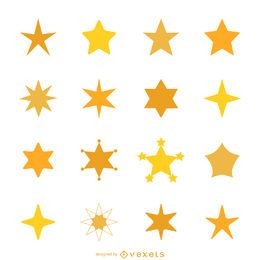 Conjunto de silueta de icono de estrella