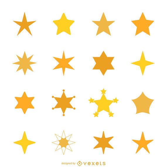 Star Icon Silhouette Set - Vector Download