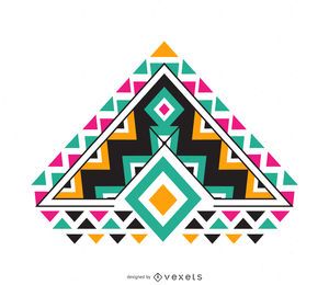 Ornamento colorido de boho isolado