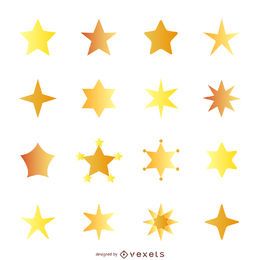 Ilustração de estrela plana com conjunto de gradiente