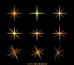 Star sparkles illustration set