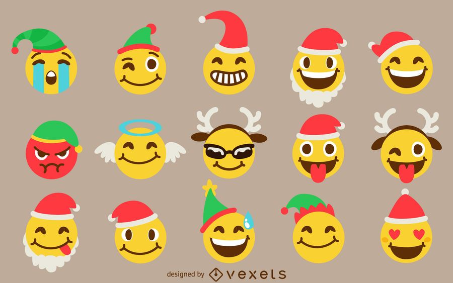 Weihnachts-Emoji-Set - Vektor download