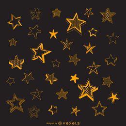 Isolated star sketches illustration Isolated star sketches illustration