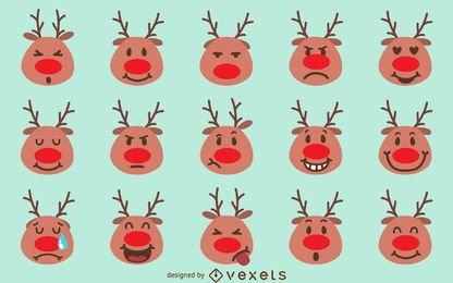 Weihnachten Rentier Emoji Pack