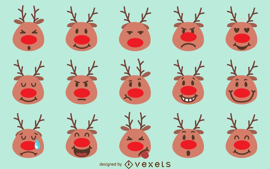 Pacote de emoji de rena de Natal Pacote de emoji de rena de Natal
