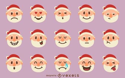 Santa emoji set