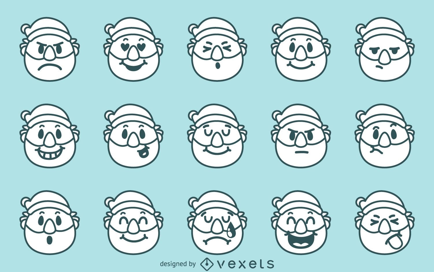 Conjunto de emoji de Navidad Santa