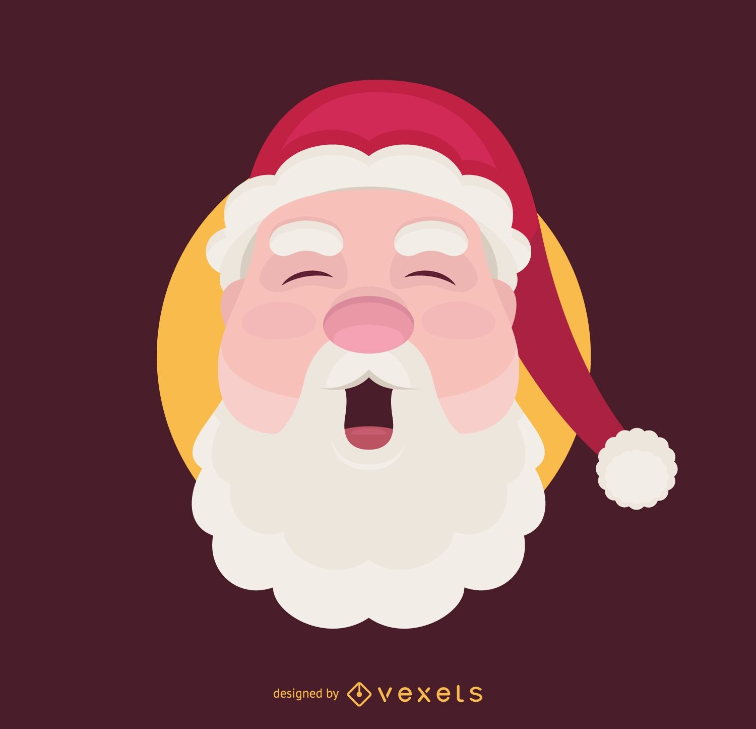 Flache Santa lächelnde Illustration