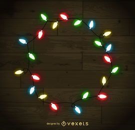 Quadro de luzes de natal coloridas