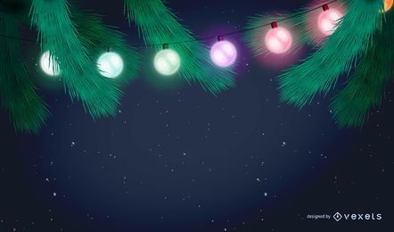 Christmas lights garland background