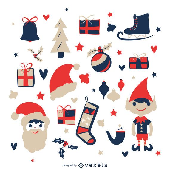 Christmas elements illustration set Christmas elements illustration set