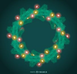 Guirlanda de natal com moldura de luzes