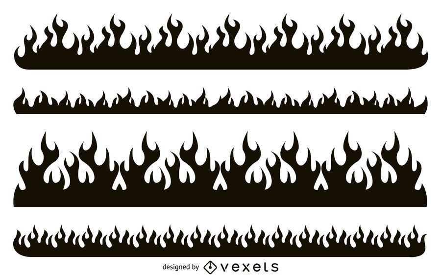 Conjunto de silueta de fuego Conjunto de silueta de fuego