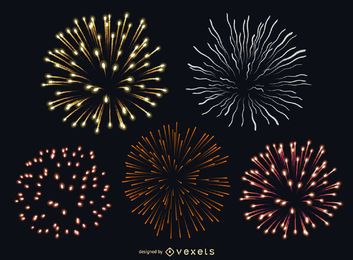 Isolated fireworks set Isolated fireworks set