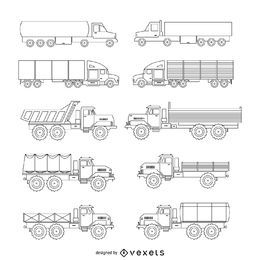 LKW-Illustrationssatz