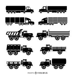 Truck silhouette set
