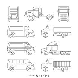 Coleção de ilustração de caminhão